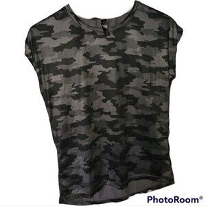 Kyodan Camo Y2K Style Ultra Soft Black Gray Camouflage Tee Tshirt XS